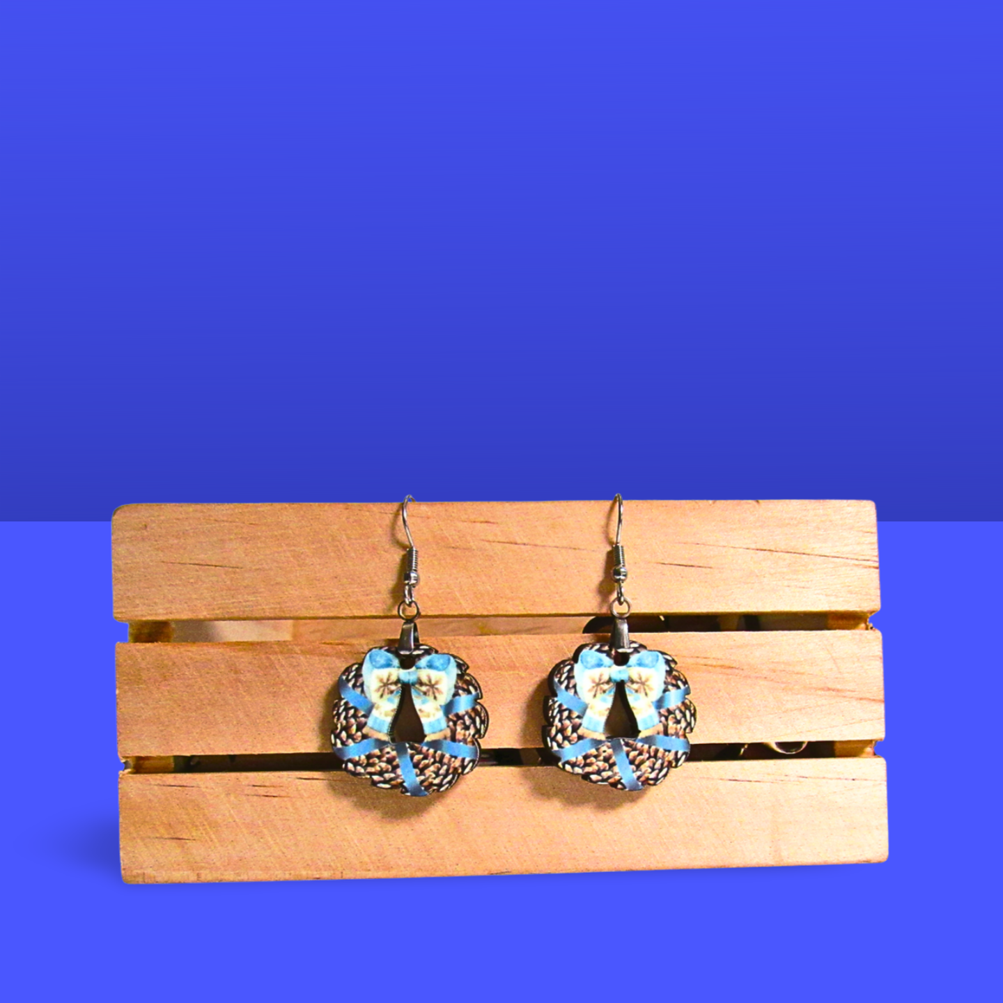 Bow Wreath Shaped Sublimated Earrings