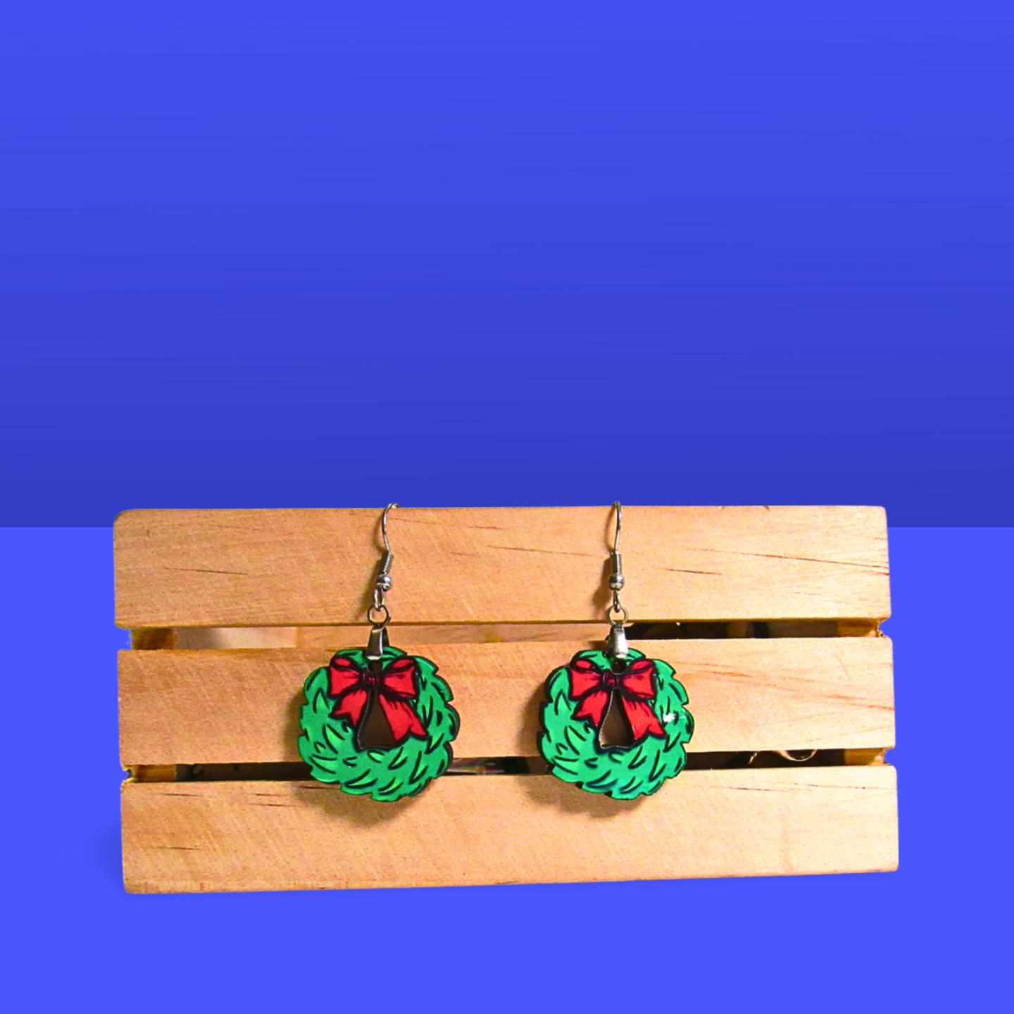 Bow Wreath Shaped Sublimated Earrings