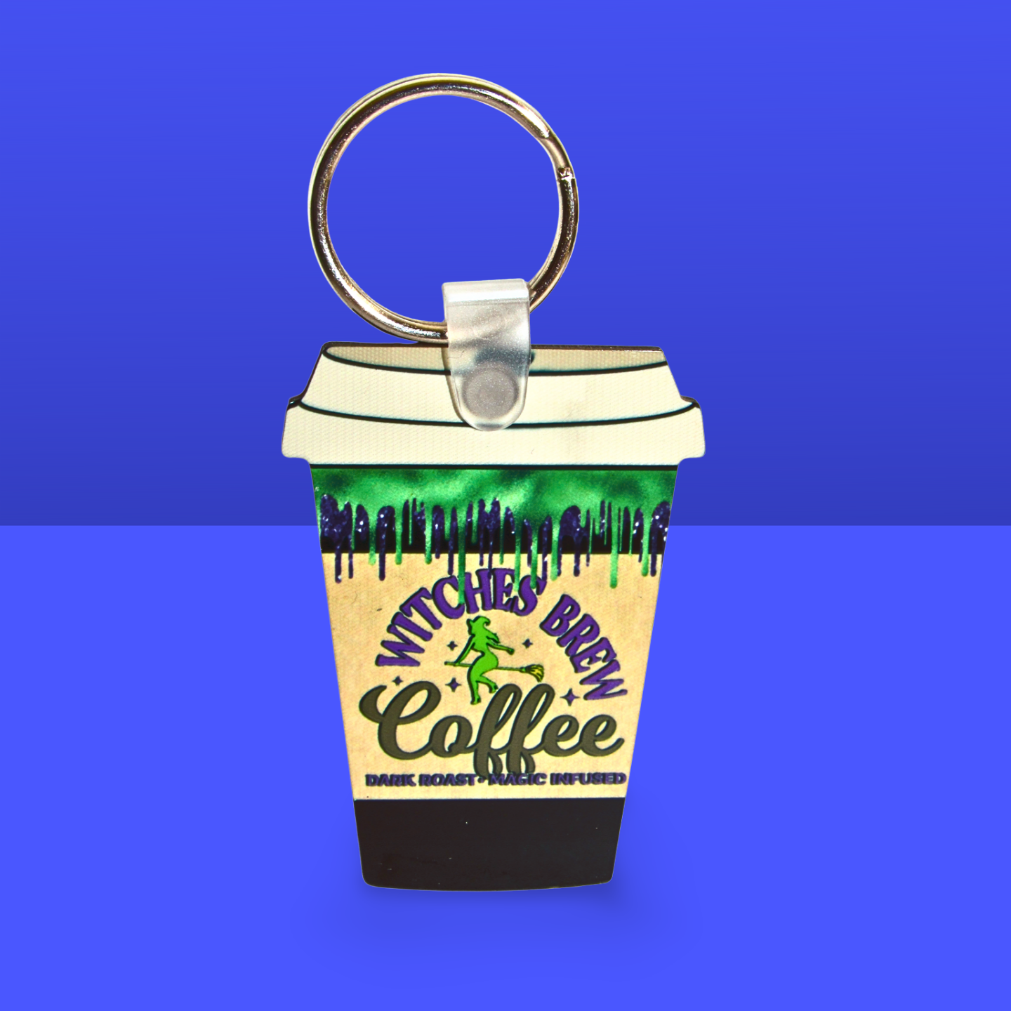 Coffee Cup Shaped Sublimated Keychain