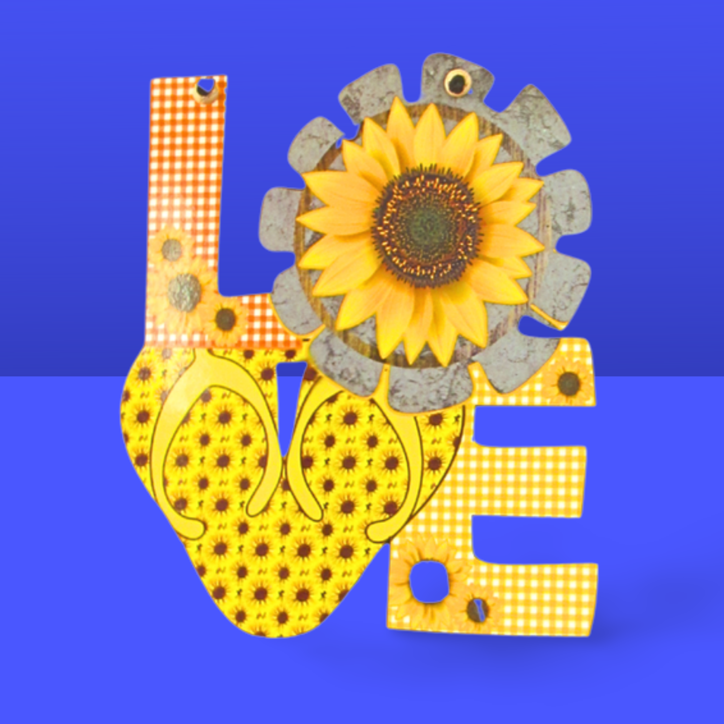 LOVE Shaped Summer Themed Sublimated Door Hanger