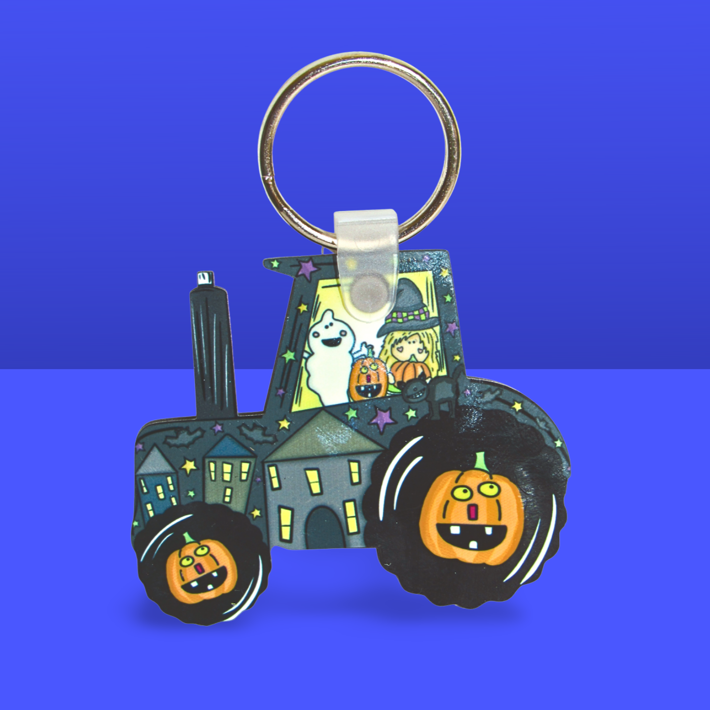 Tractor Shaped Sublimated Keychain