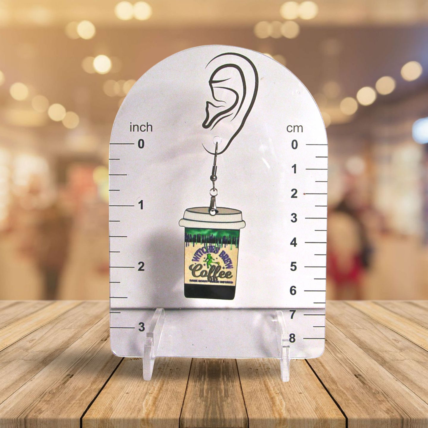 Coffee To GO Cup Shaped Sublimated Earrings 1.5 inch