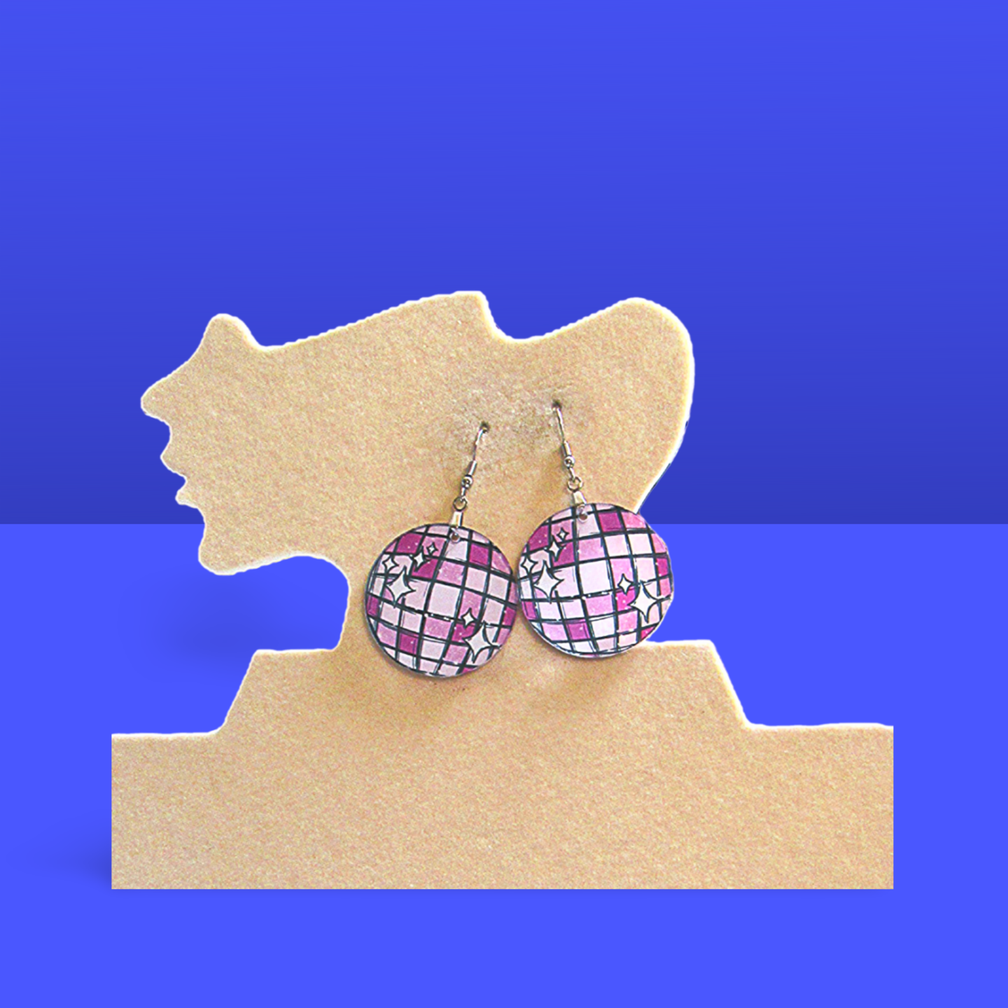 Acrylic Round Shaped Sublimated Earrings
