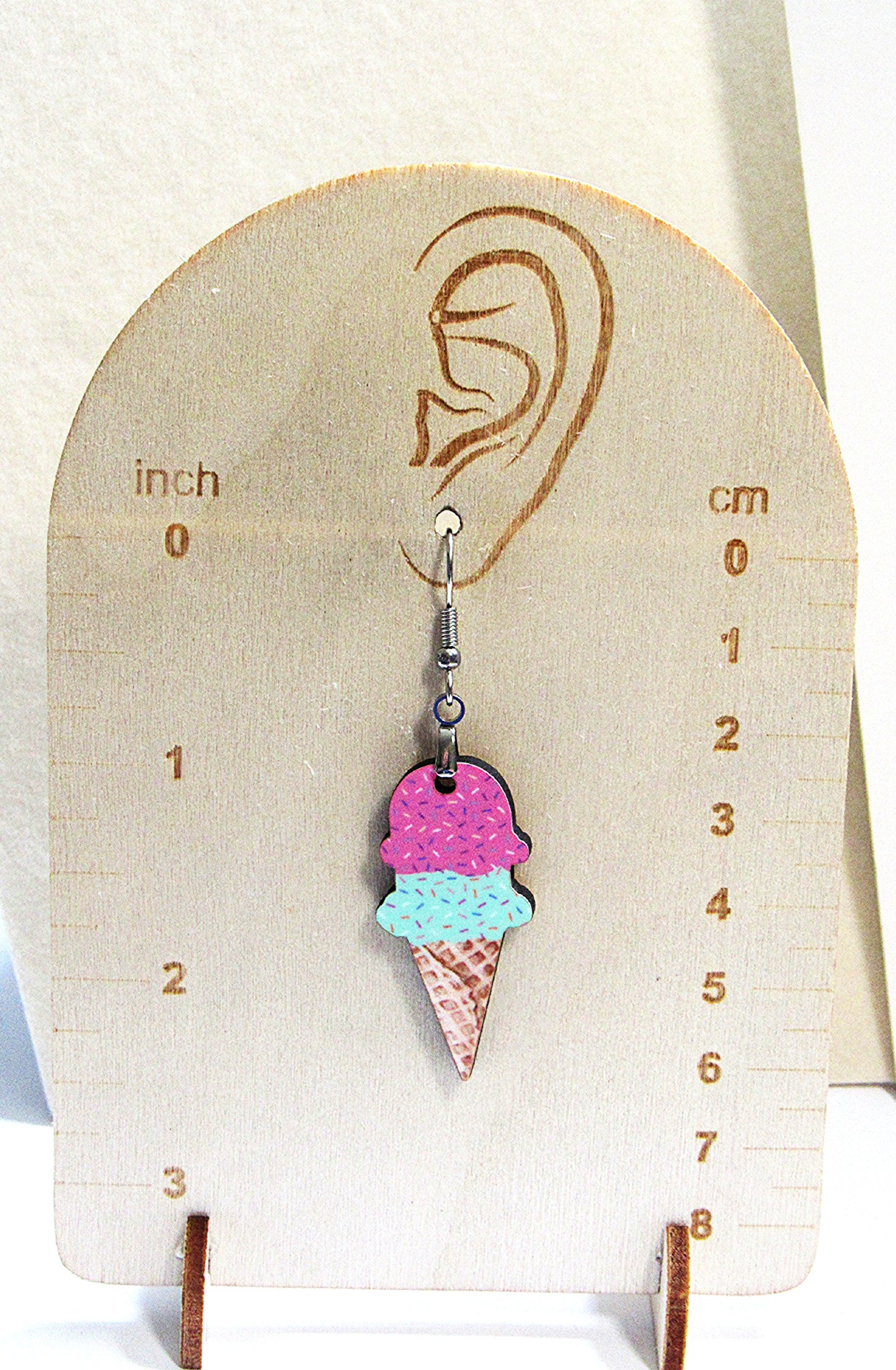 Ice Cream Shaped Sublimated Earrings