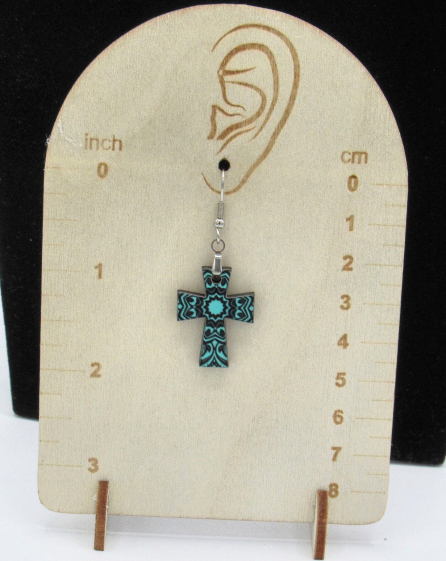 Cross Shaped Sublimated Earrings 1 inch