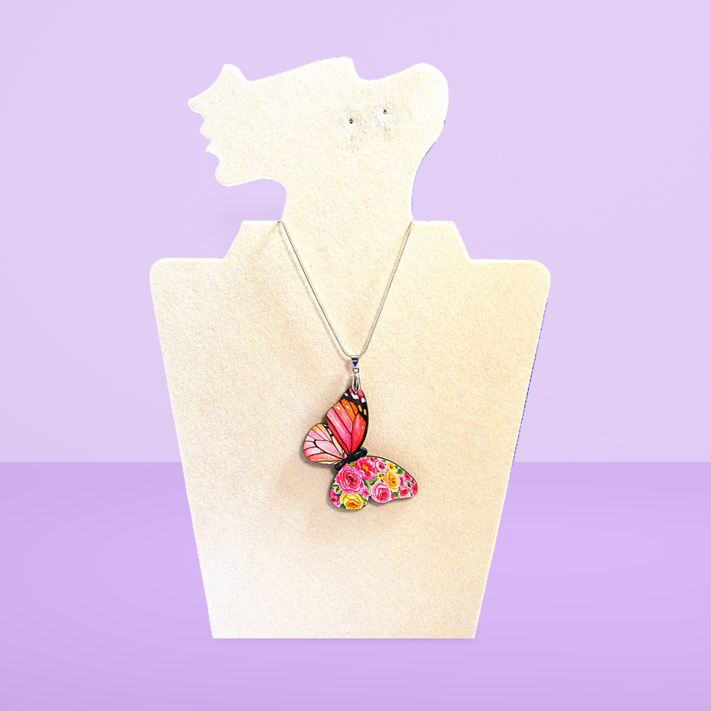 Butterfly Shaped Sublimated Necklace