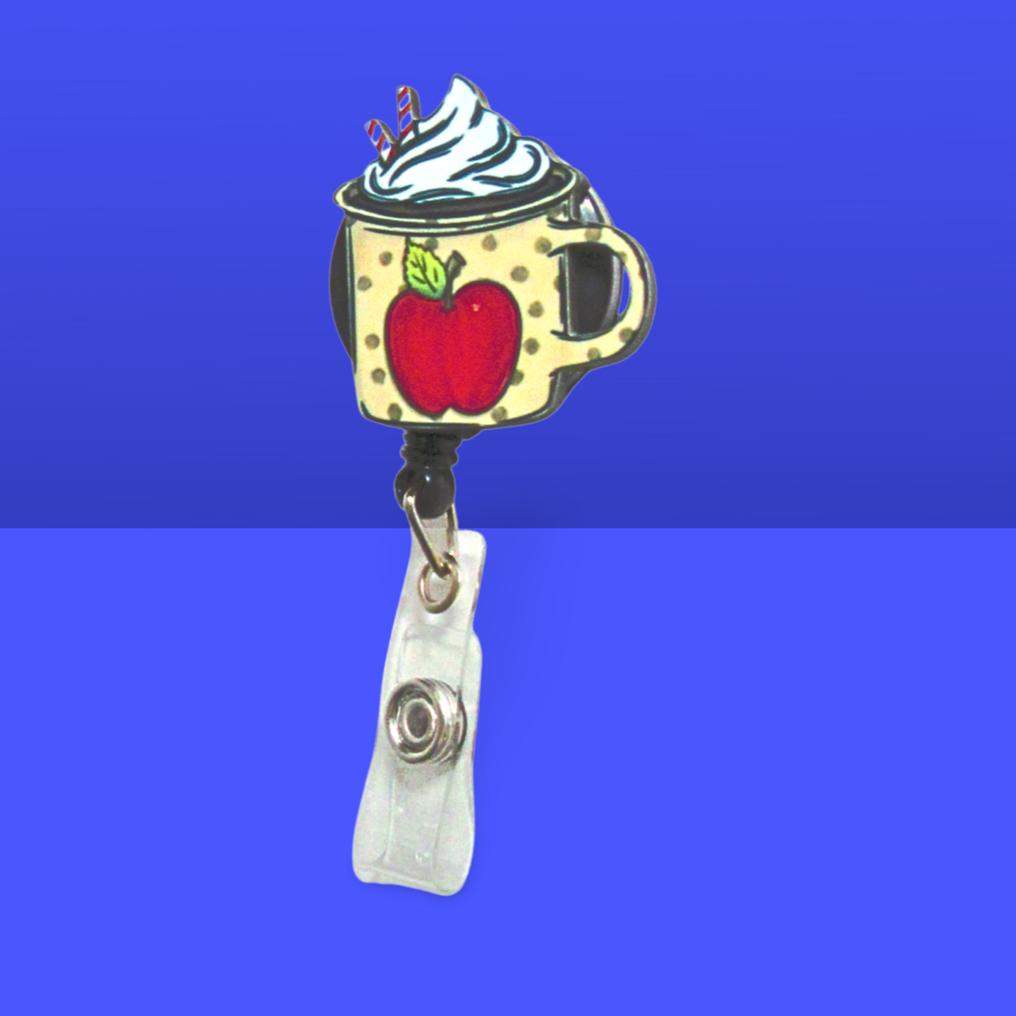 Latte Mug Shaped Sublimated Badge Reel