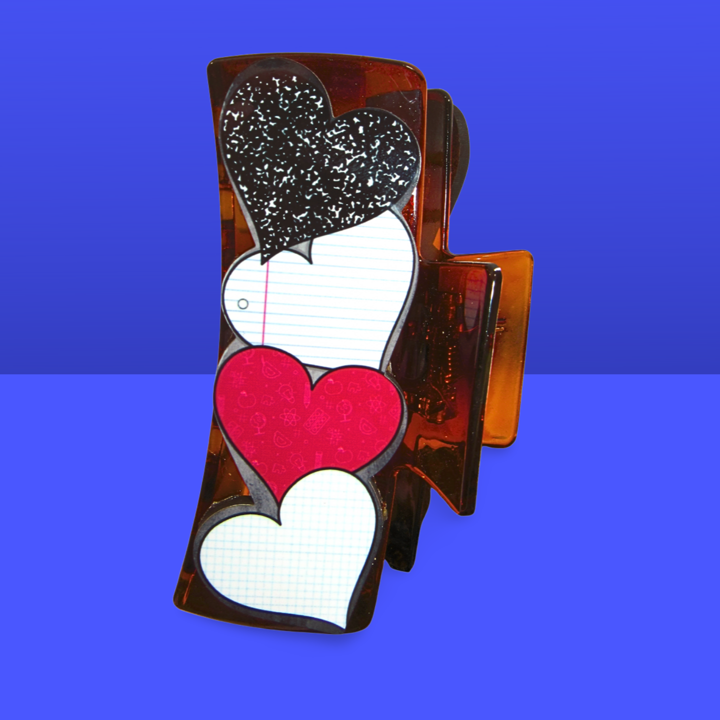Heart Shaped Sublimated Hair Clip Large