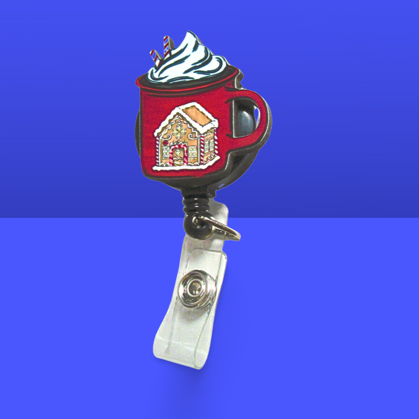 Latte Mug Shaped Sublimated Badge Reel