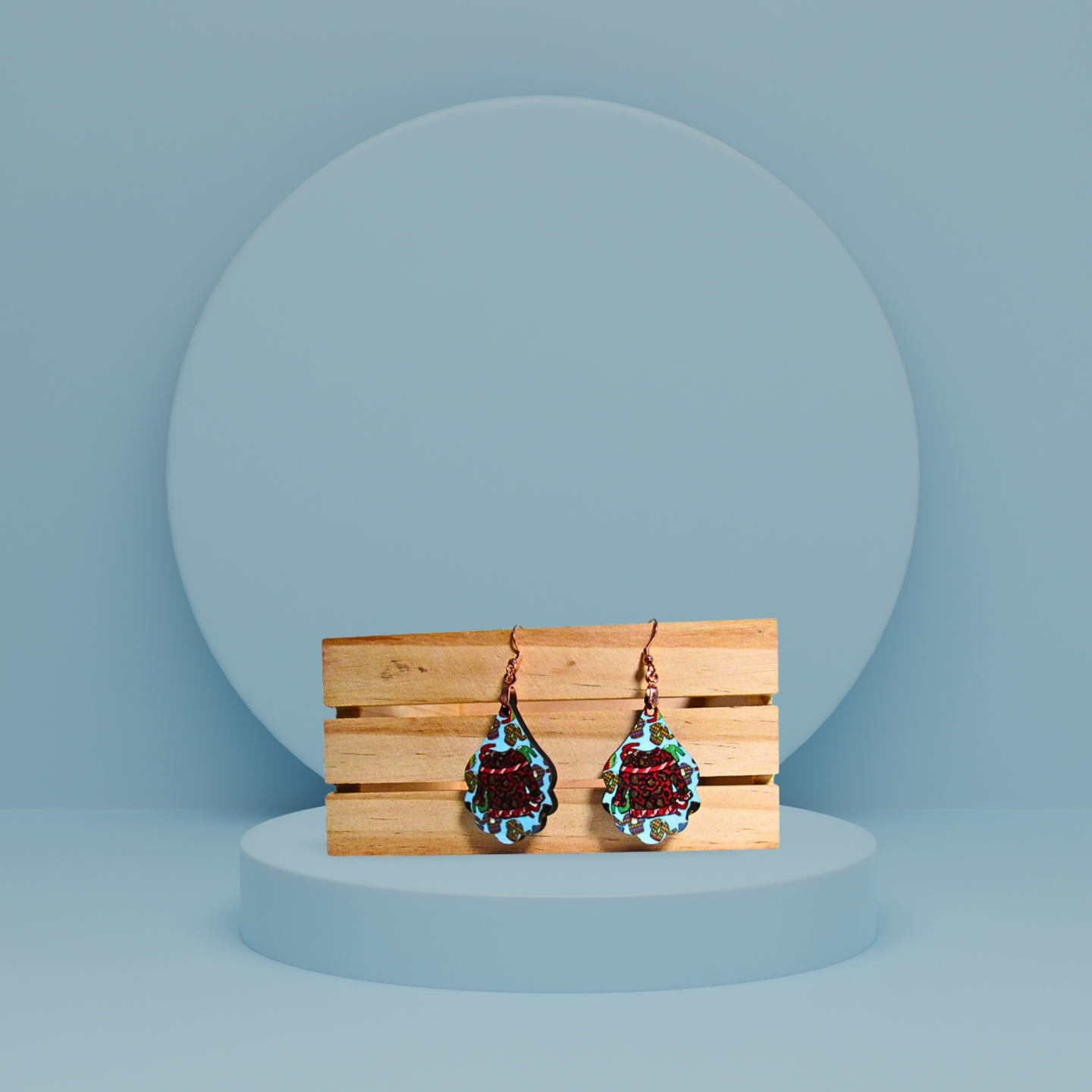 Fancy Teardrop Shaped Sublimated Earrings