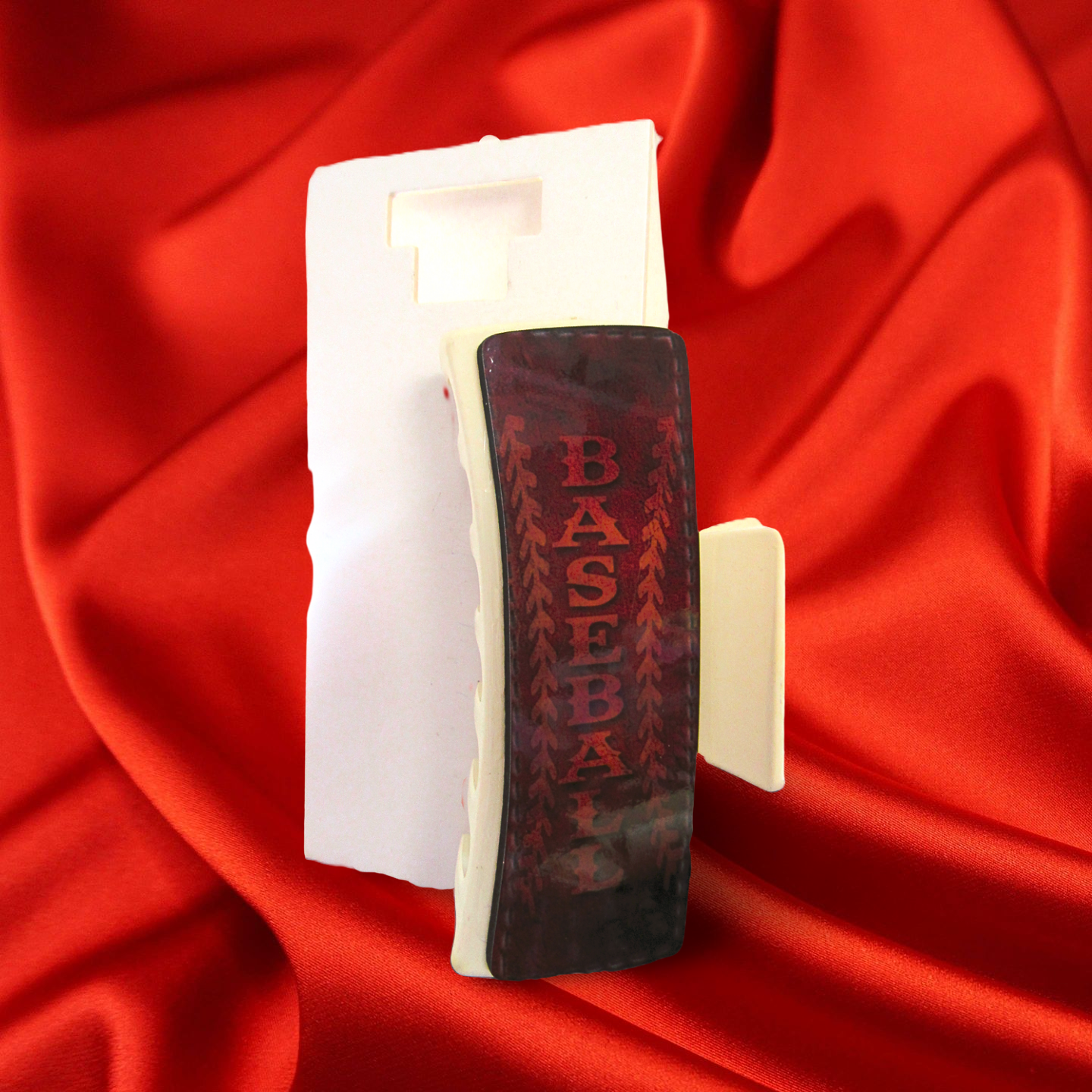 Baseball Themed Sublimated Large Hair Clip