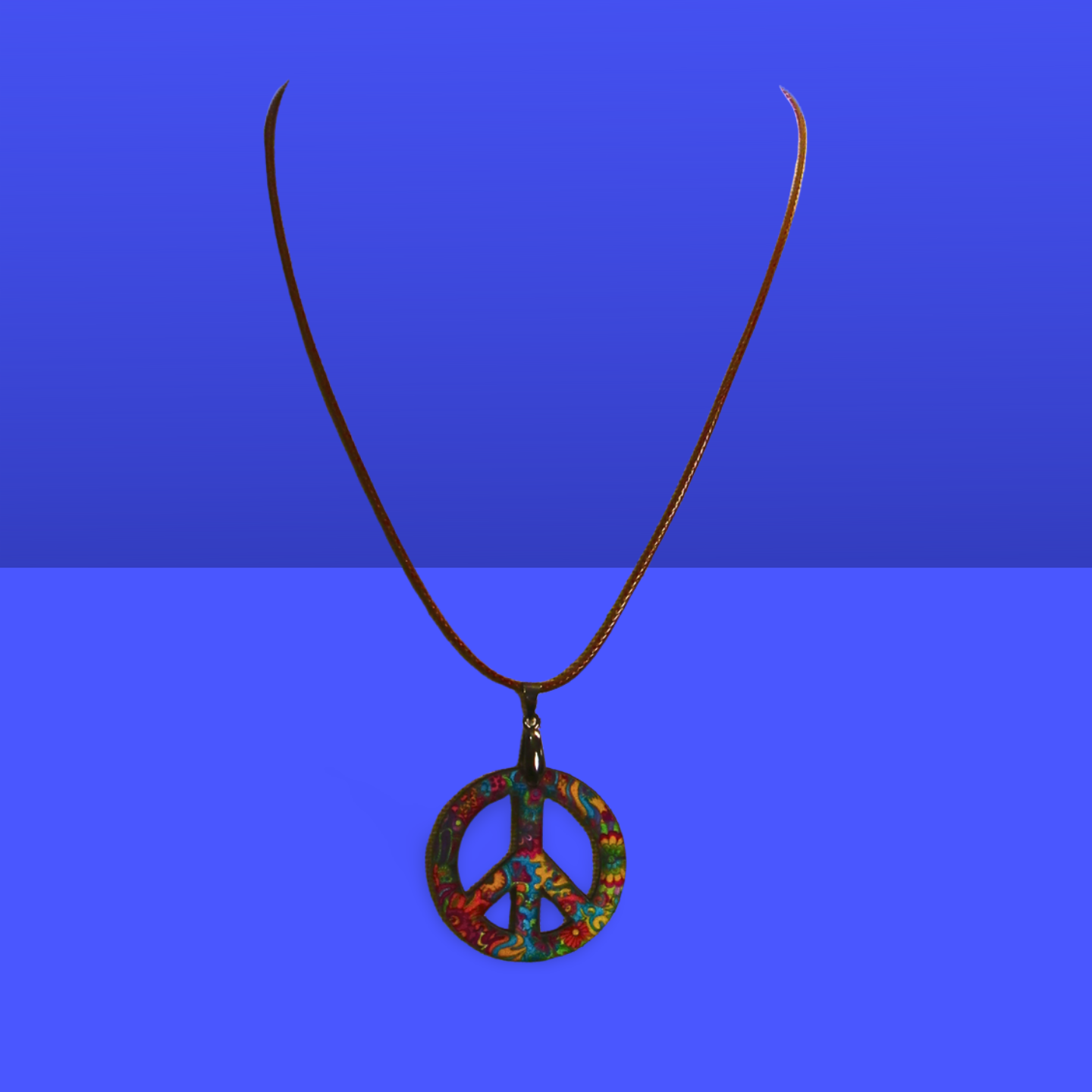 Peace Sign Shaped Sublimated Necklace
