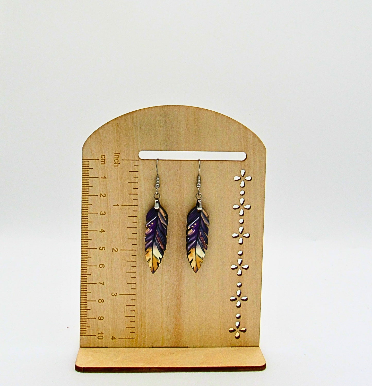 MDF-Feather Shaped Sublimated Earrings 1.5 inch