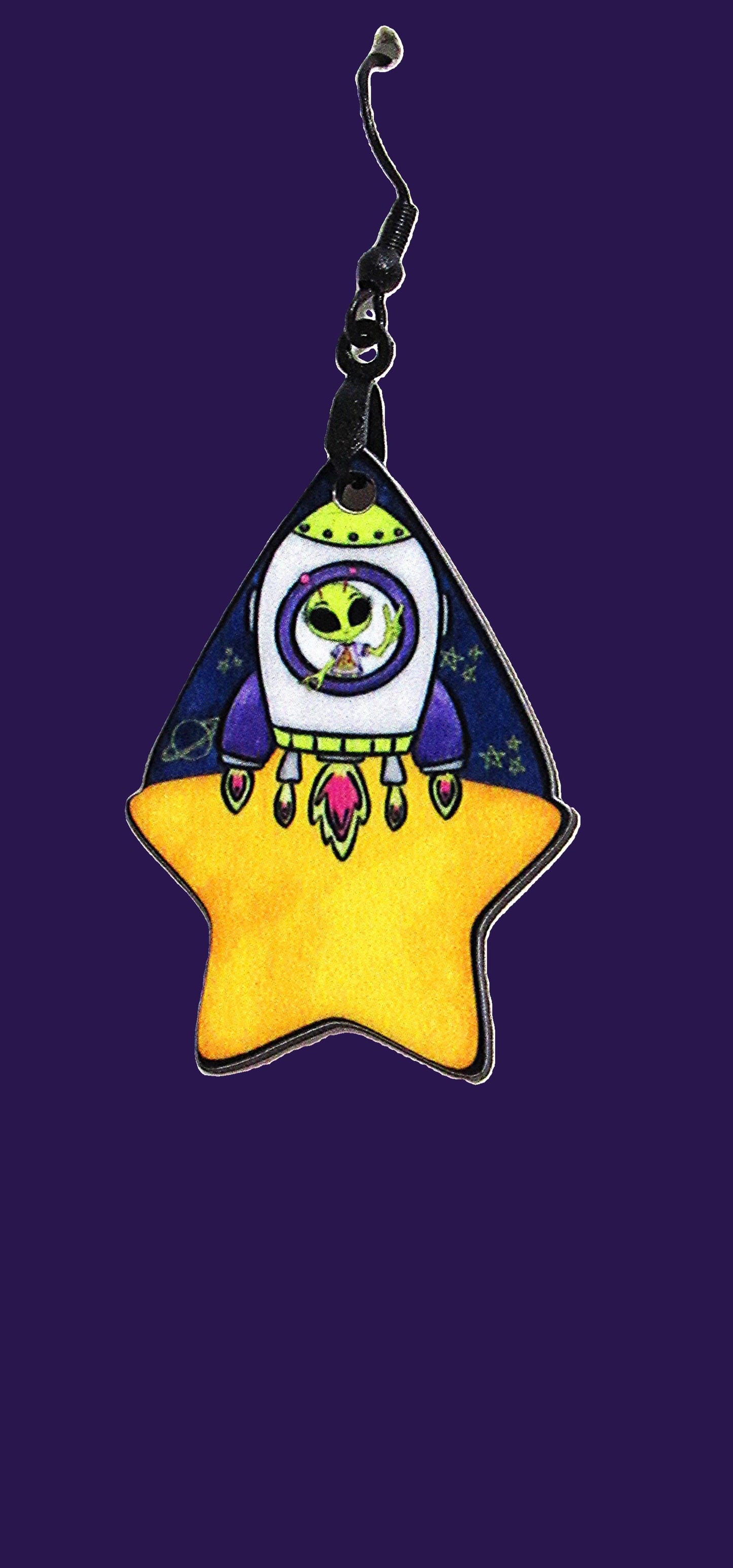 Teardrop Star Shaped Sublimated Earrings