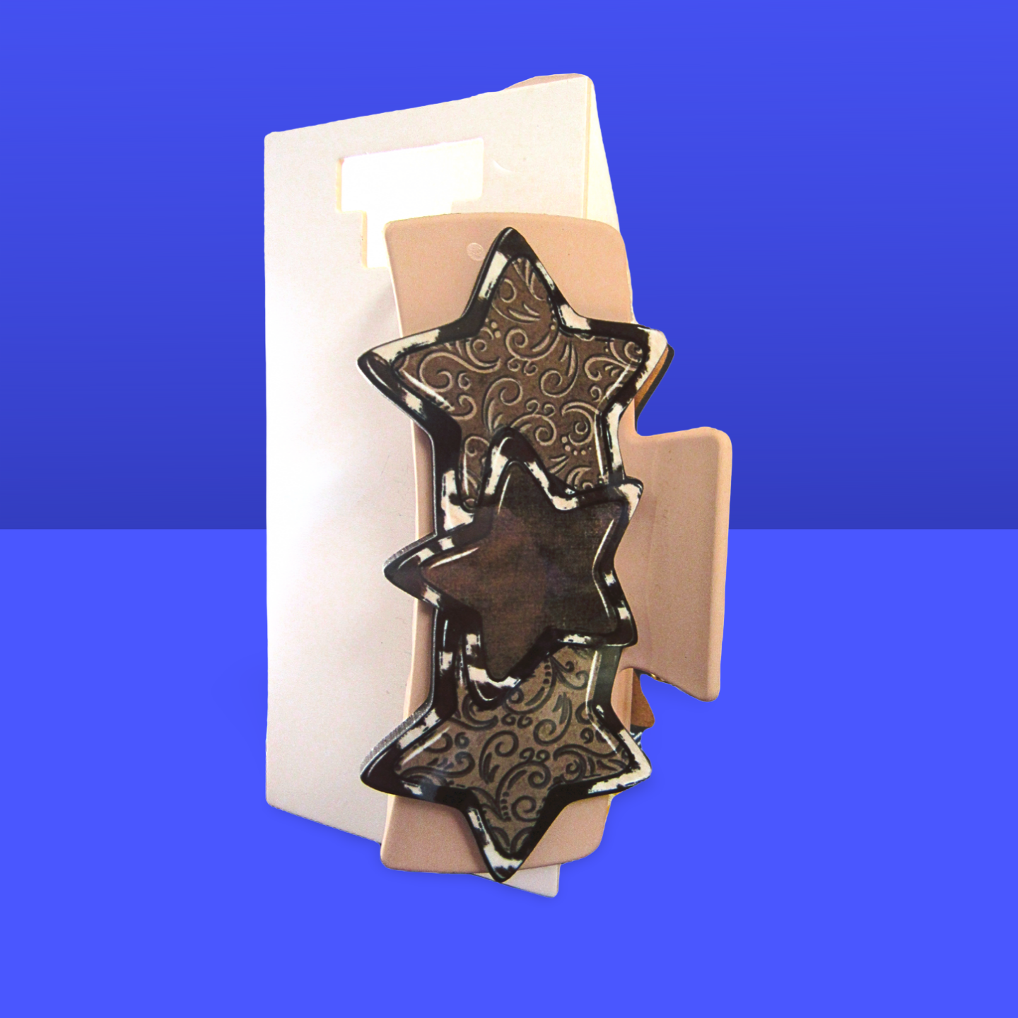 Triple Star Shaped Sublimated Hair Clip 4 inch