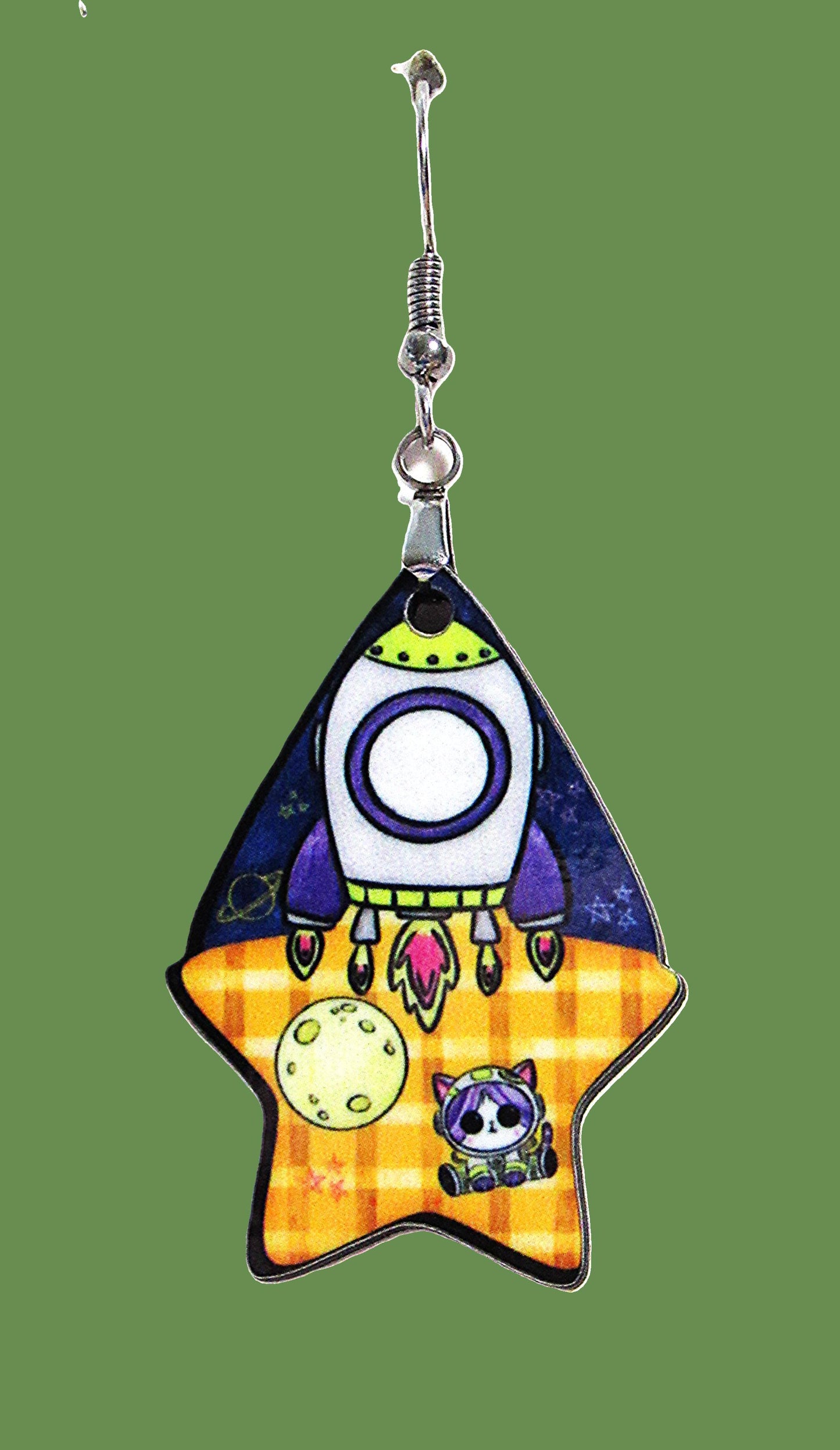 Teardrop Star Shaped Sublimated Earrings