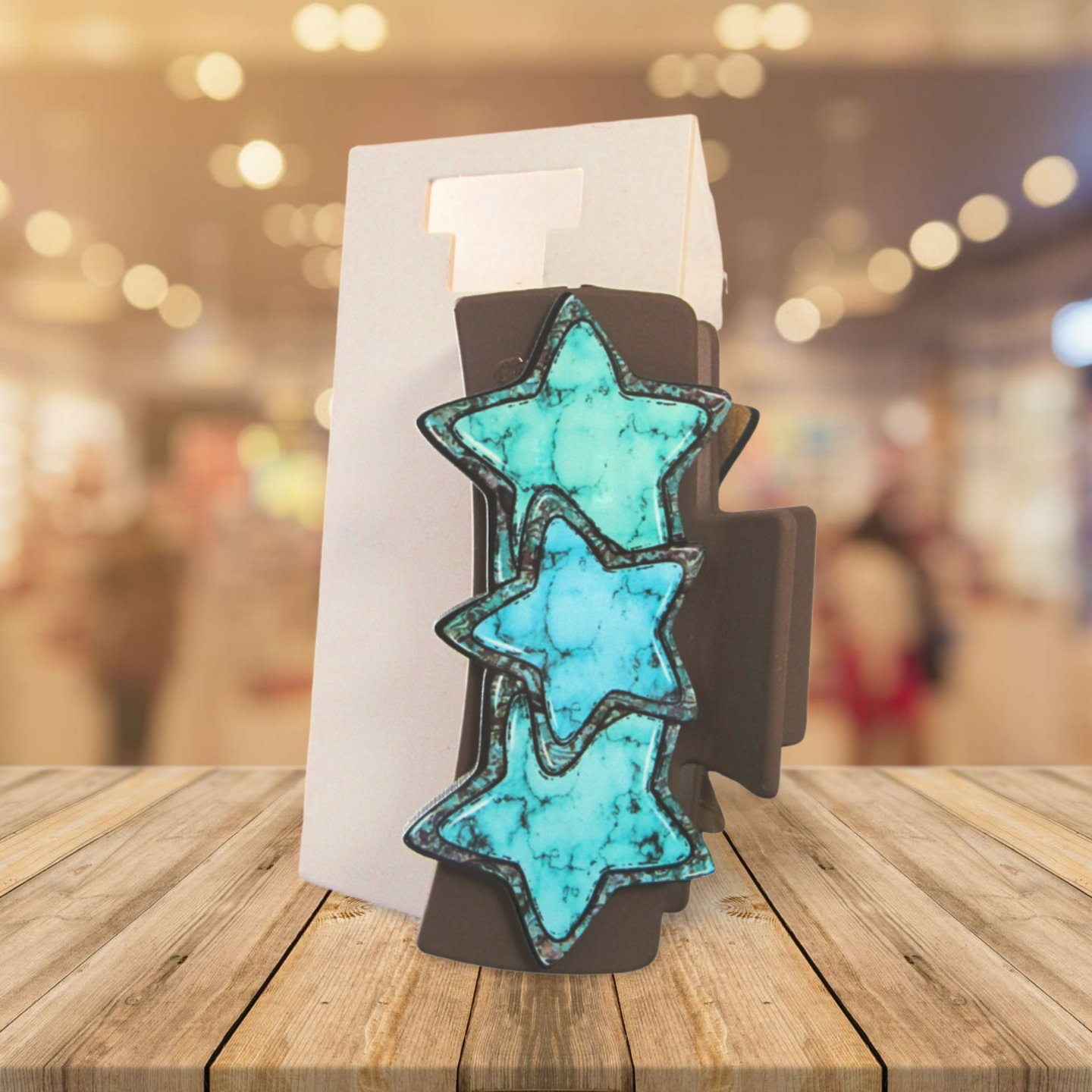 Triple Star Shaped Sublimated Hair Clip 4 inch