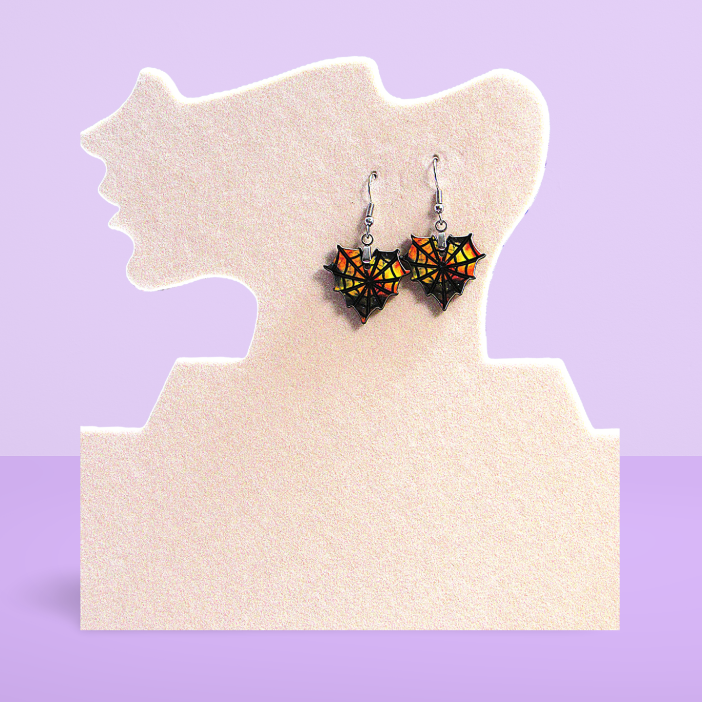 Heart Web Shaped Sublimated Earrings 1 inch