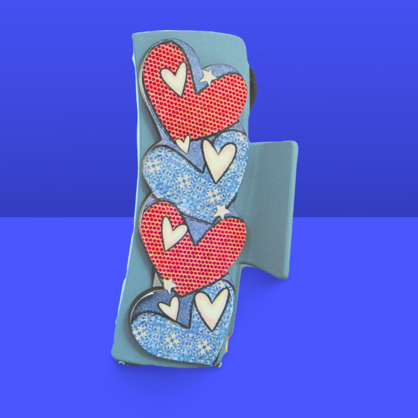 Heart Shaped Sublimated Hair Clip Large