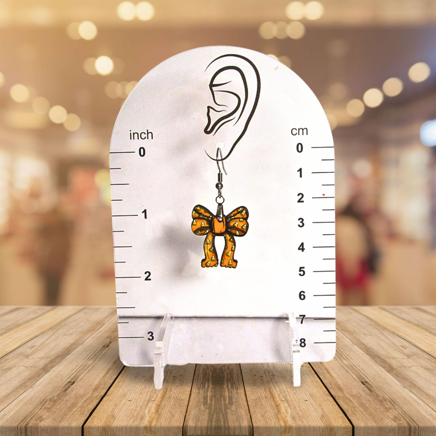 Christmas Bow Shaped Sublimated Earrings 1 inch