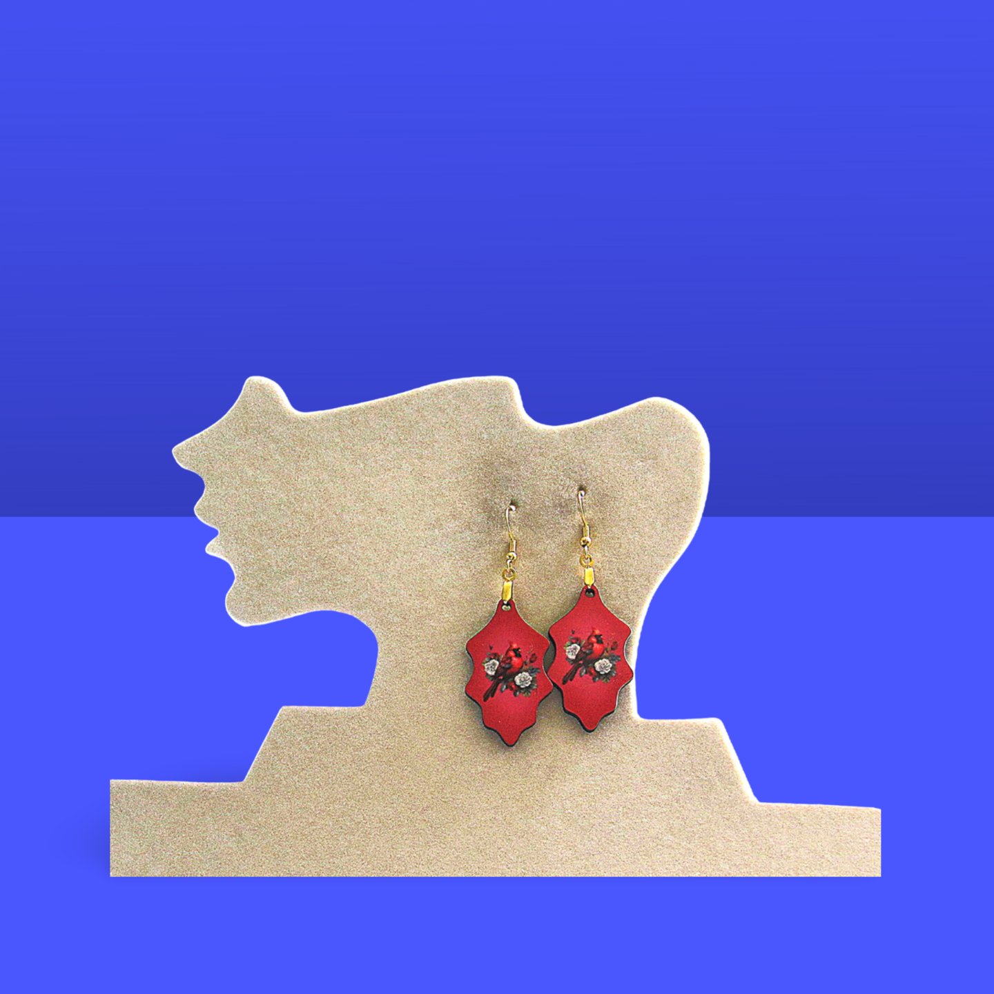 Holly Leaf Shaped Sublimated Earring