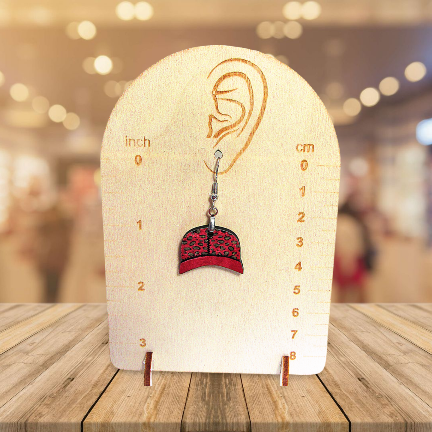 Baseball Cap Shaped Sublimated Earring