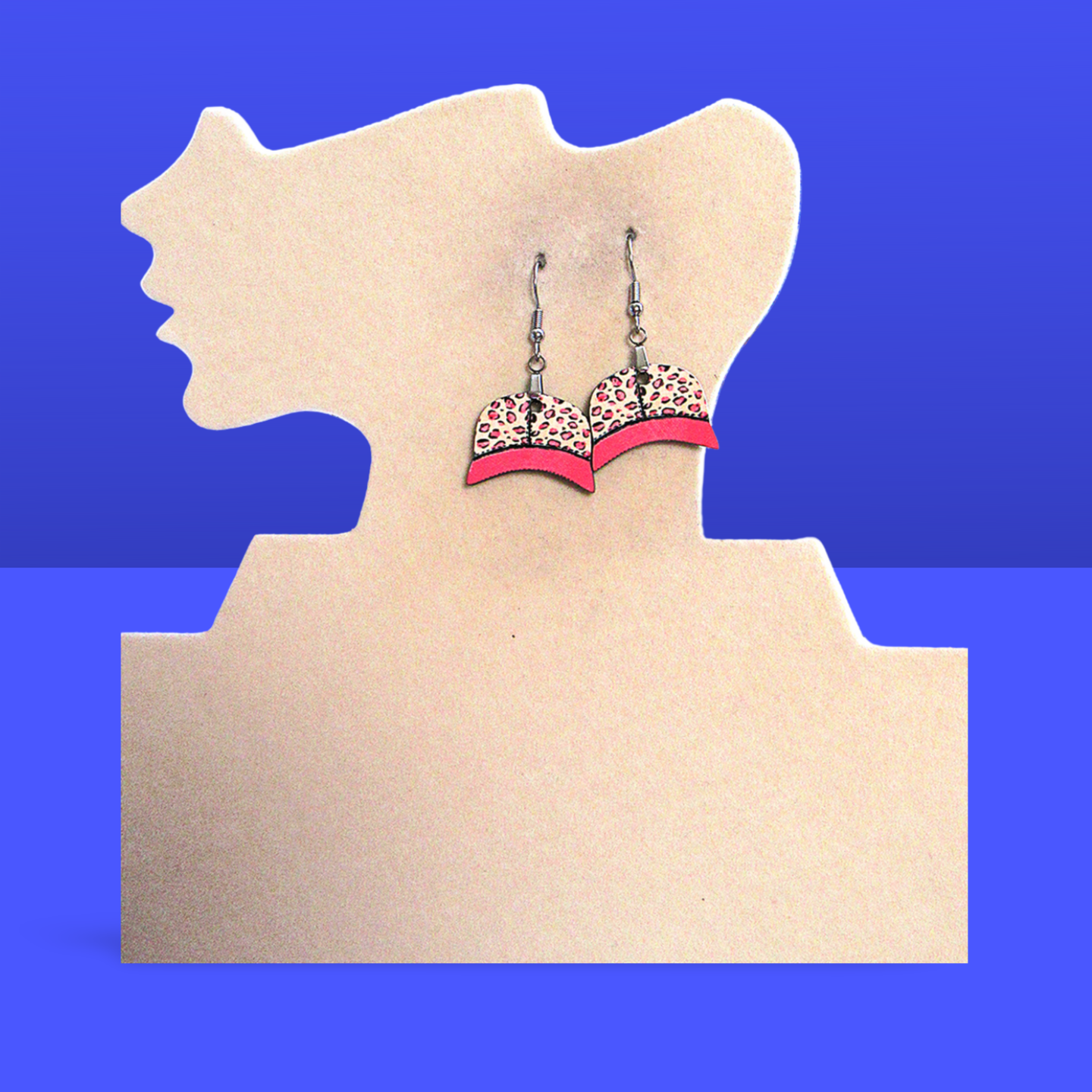 Baseball Cap Shaped Sublimated Earring