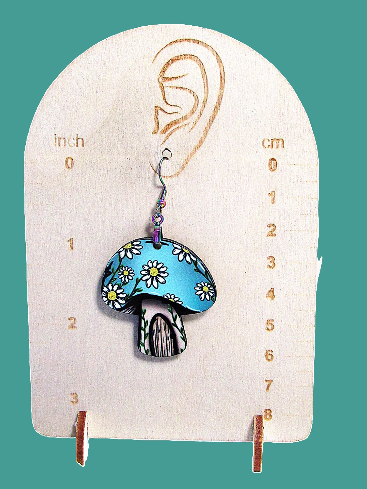 MDF-Mushroom Shaped Sublimated Earrings 1.5 inch