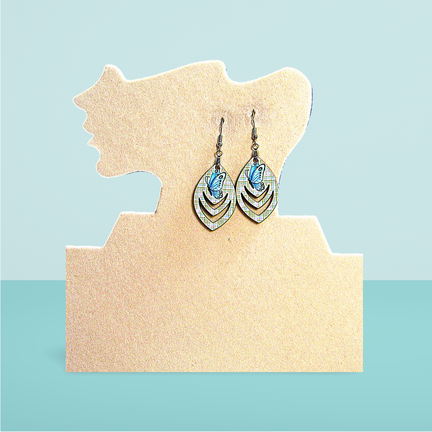MDF-Open Teardrop Shaped Sublimated Earrings 1.5 inch