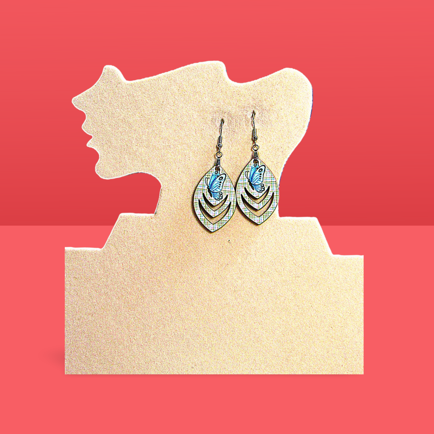 Open Teardrop Shaped Sublimated Earrings 1.5 inch
