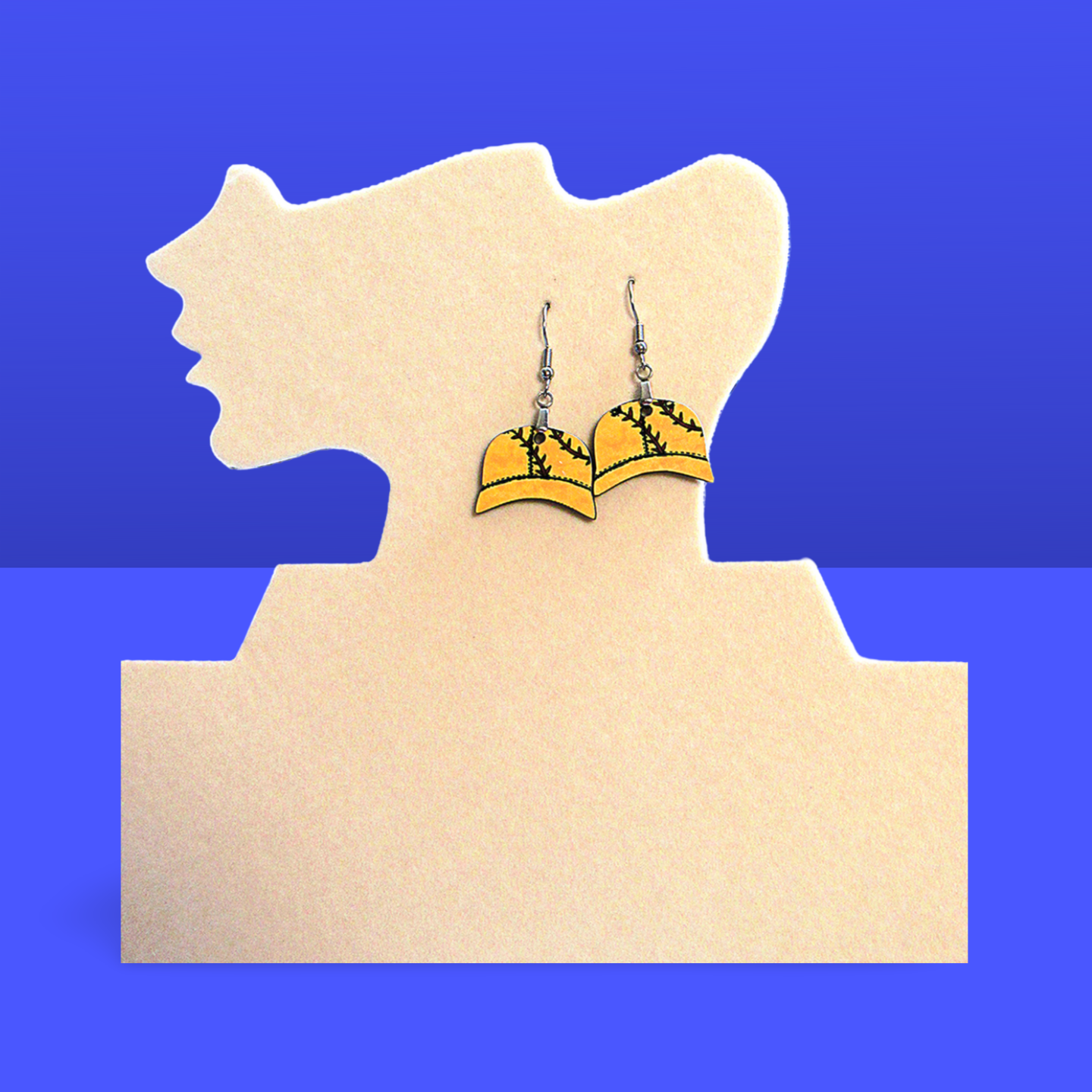 Baseball Cap Shaped Sublimated Earring