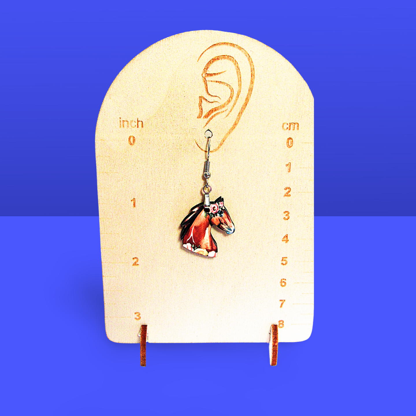 Horse Head Shaped Sublimated Earrings