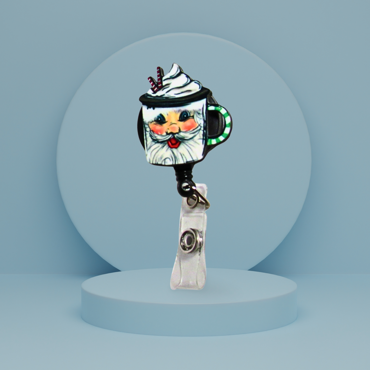 Latte Mug Shaped Sublimated Badge Reel