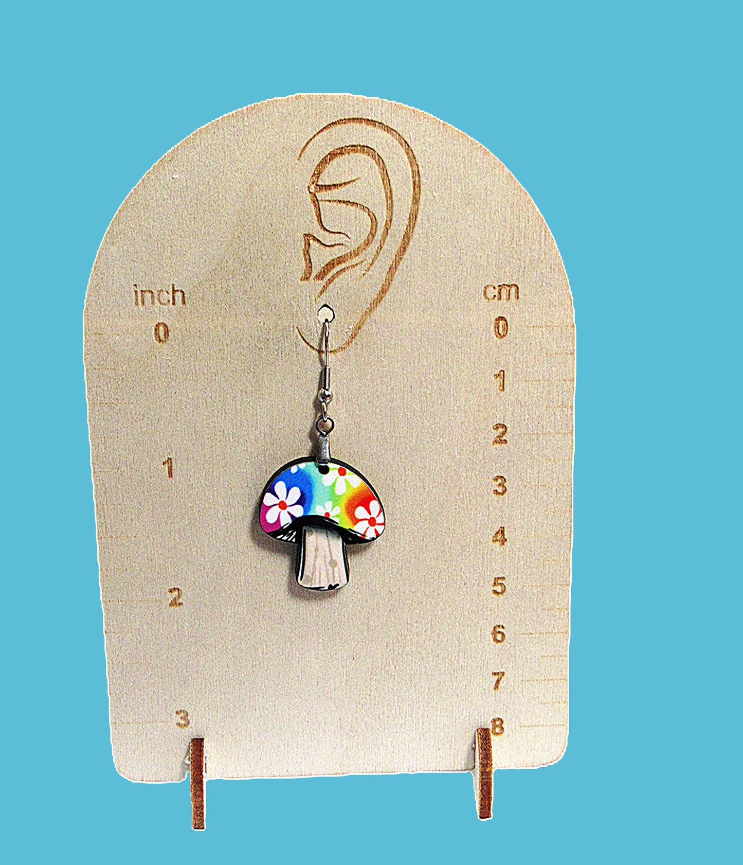 Mushroom Shaped Sublimated Earrings 1 inch