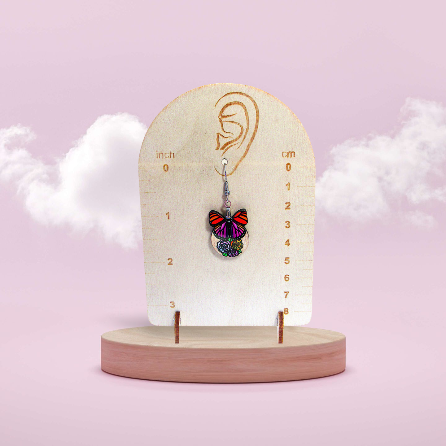 Ball with Butterfly Shaped Sublimated Earrings