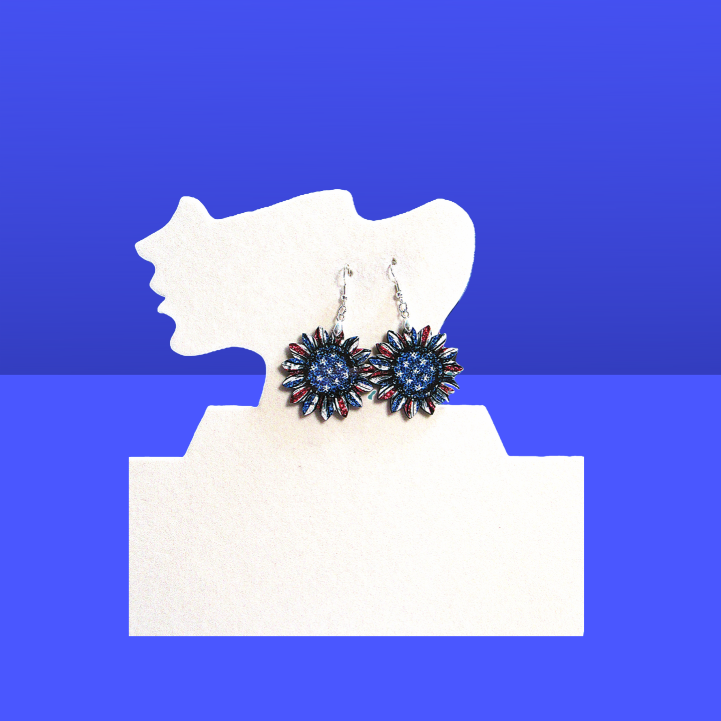 Sunflower Shaped Sublimated Earrings 1.5 inch
