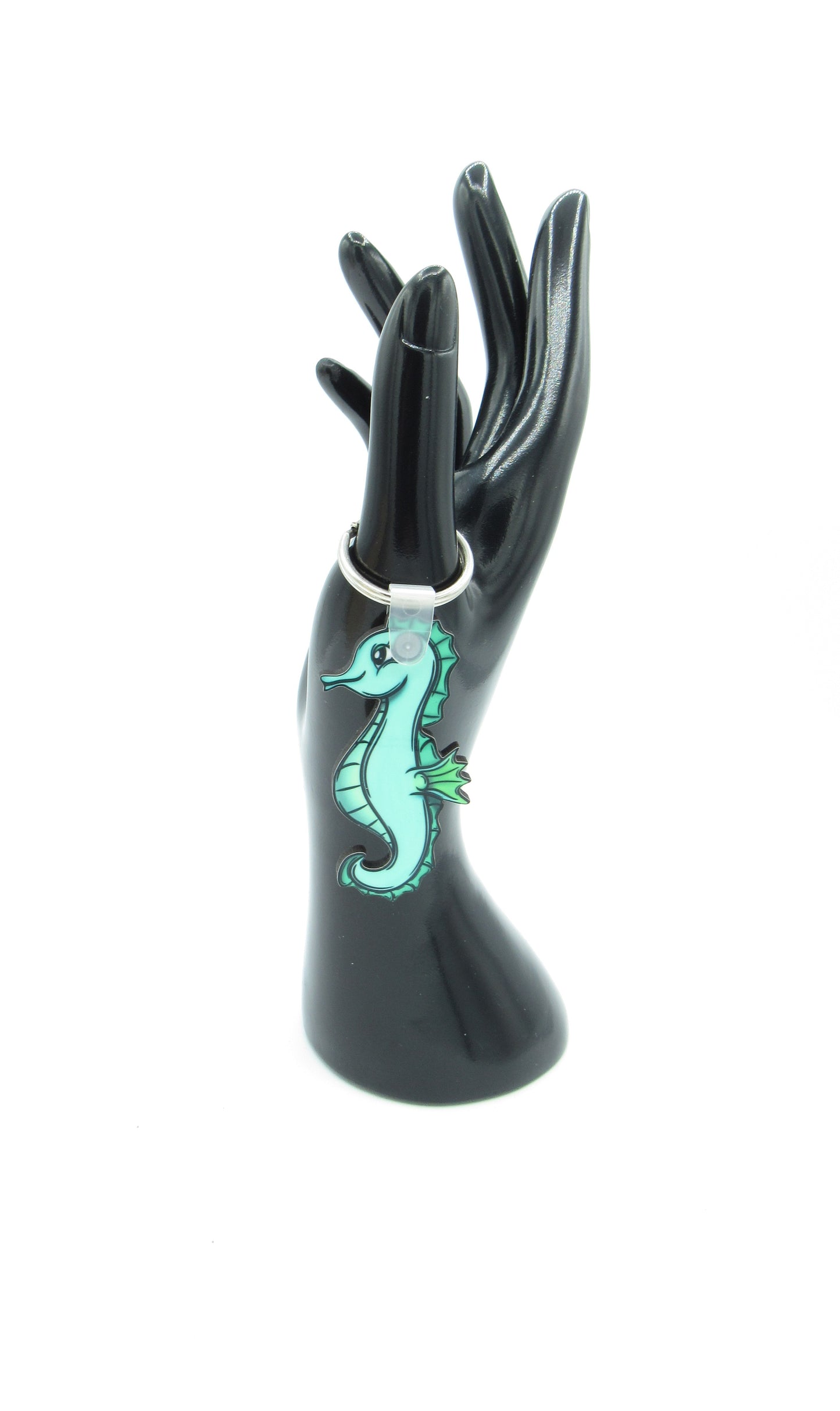 Seahorse Keychain Sublimation MDF Key, Ring Ocean Beach Bag Charm 2.5in