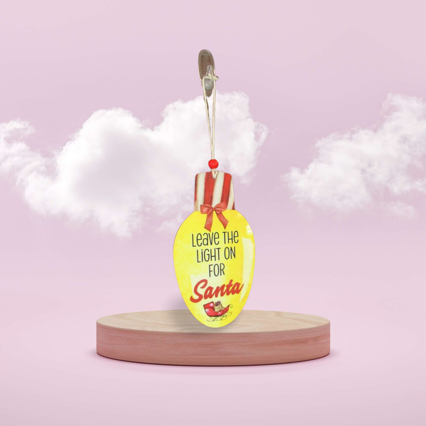 Light Bulb Shaped Sublimated Door Hanger