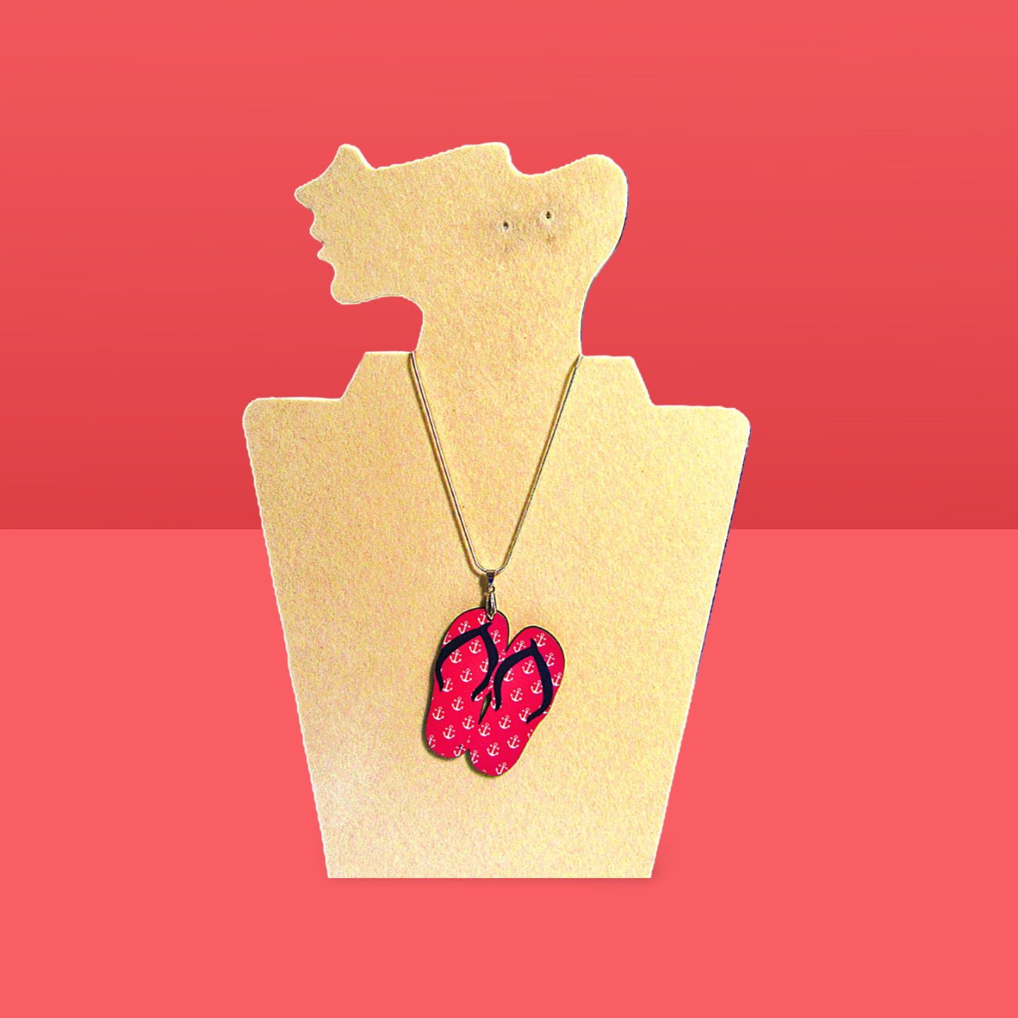 Flip Flop Shaped Sublimated Necklace