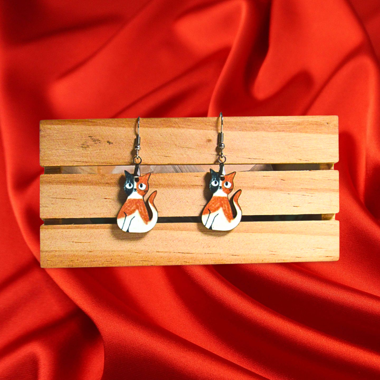 Cat Shaped Sublimated Earrings 1 inch