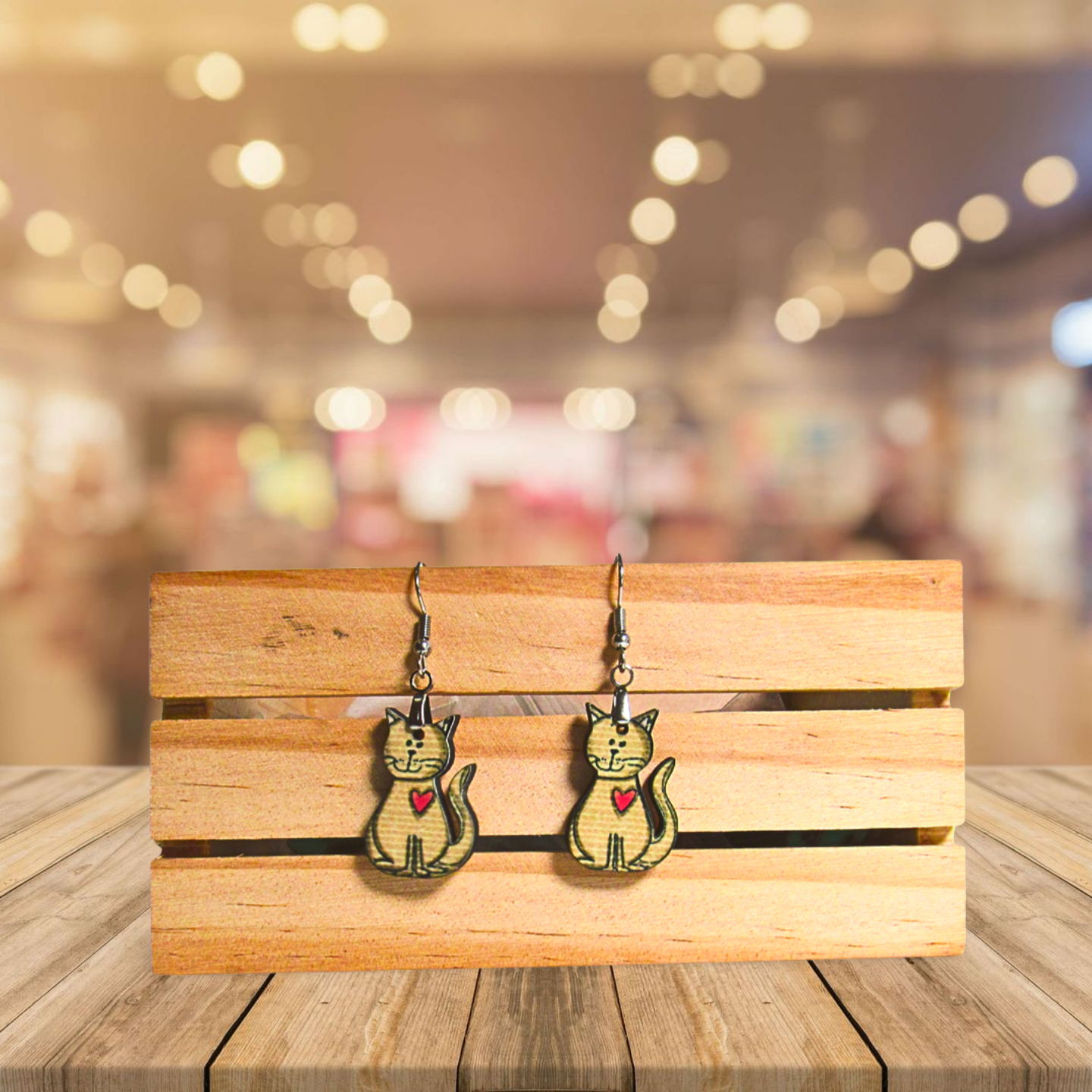 Cat Shaped Sublimated Earrings 1 inch