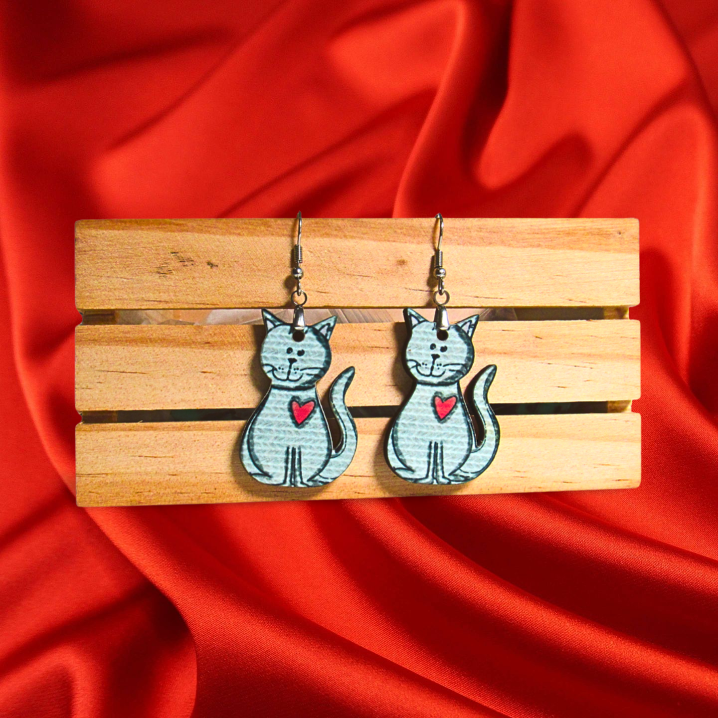 Cat Shaped Sublimated Earrings 1.5 inch