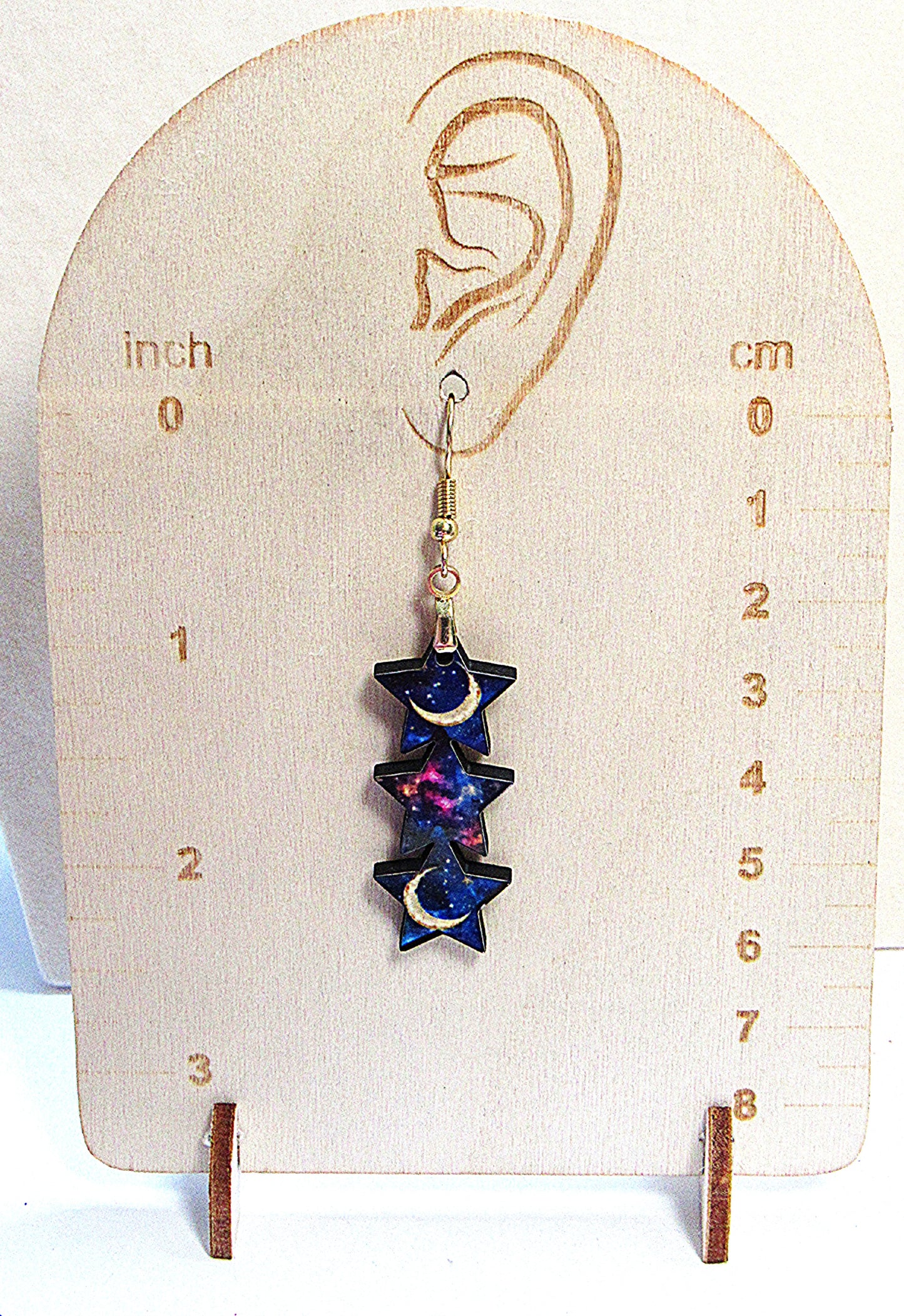 Stacked Star Shaped Sublimated Earrings