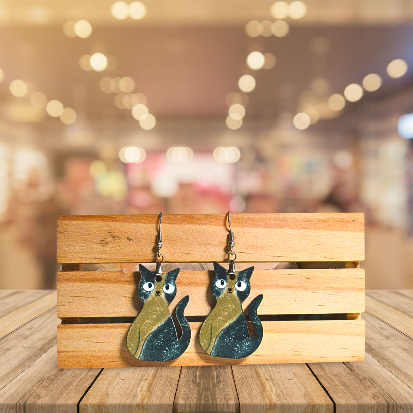 Cat Shaped Sublimated Earrings 1.5 inch