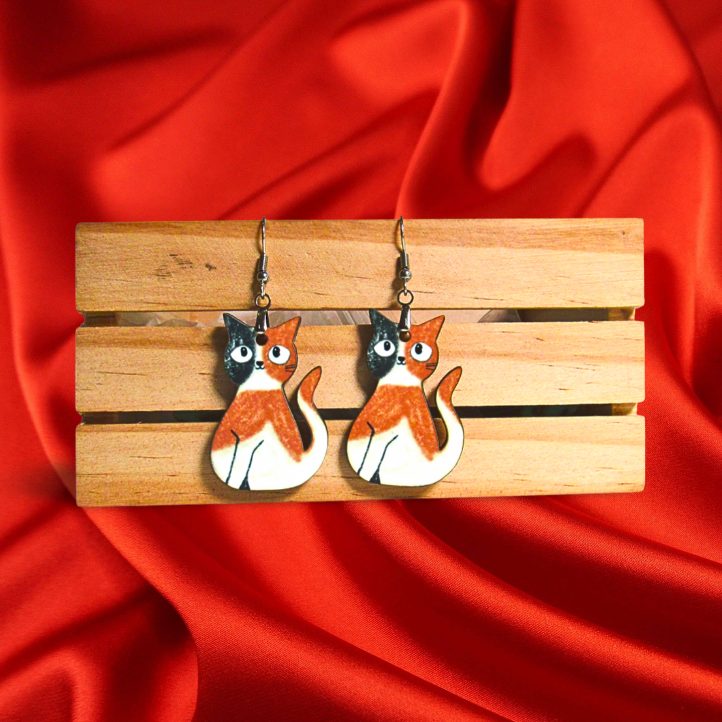 Cat Shaped Sublimated Earrings 1.5 inch