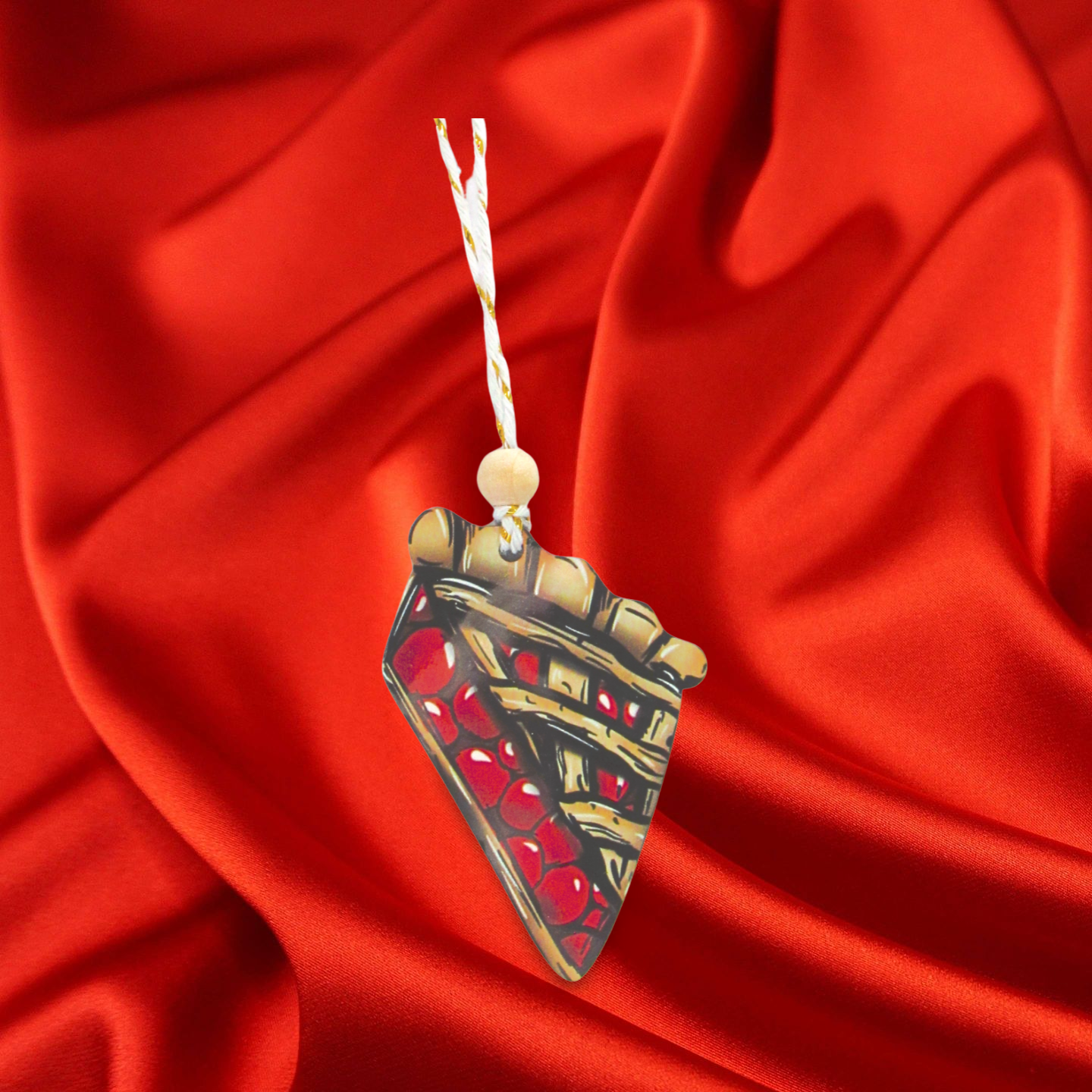 Pie Slice Shaped Sublimated Ornament