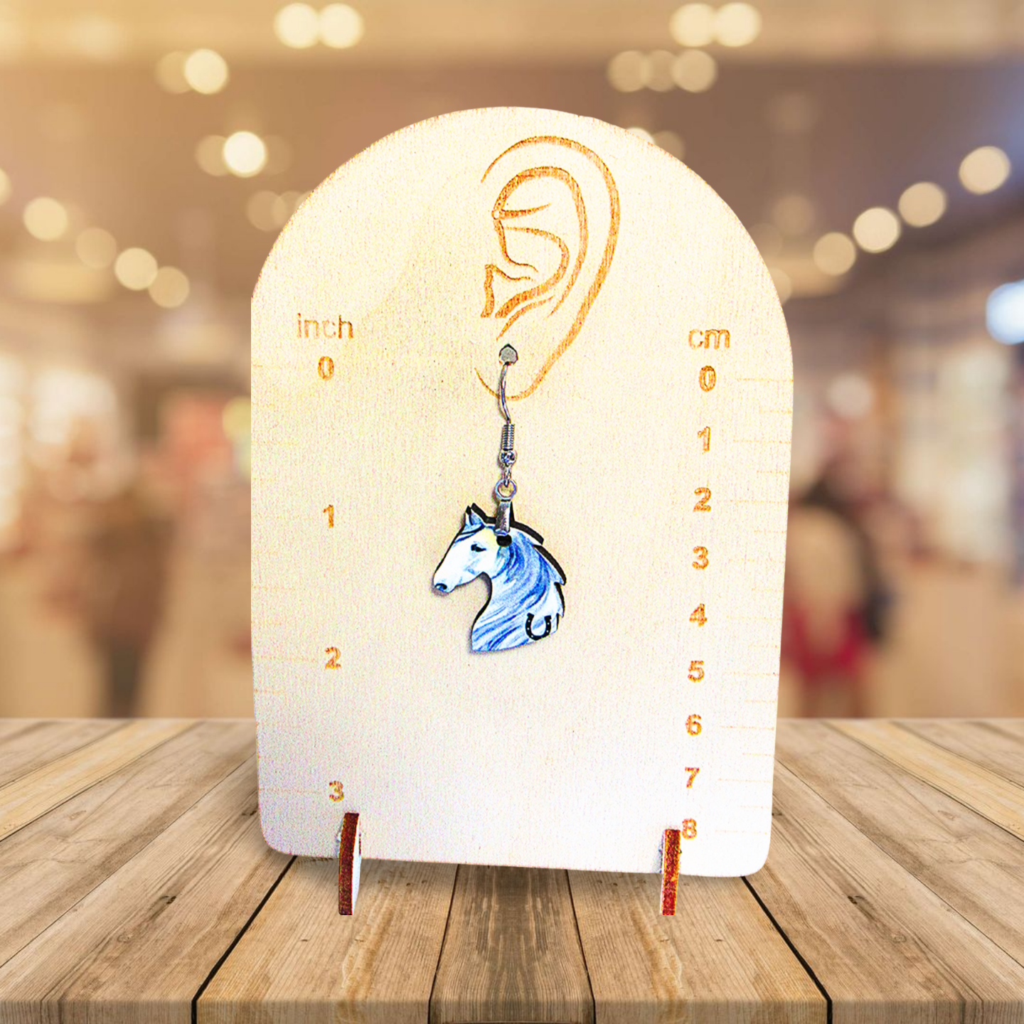 Horse Head Shaped Sublimated Earrings
