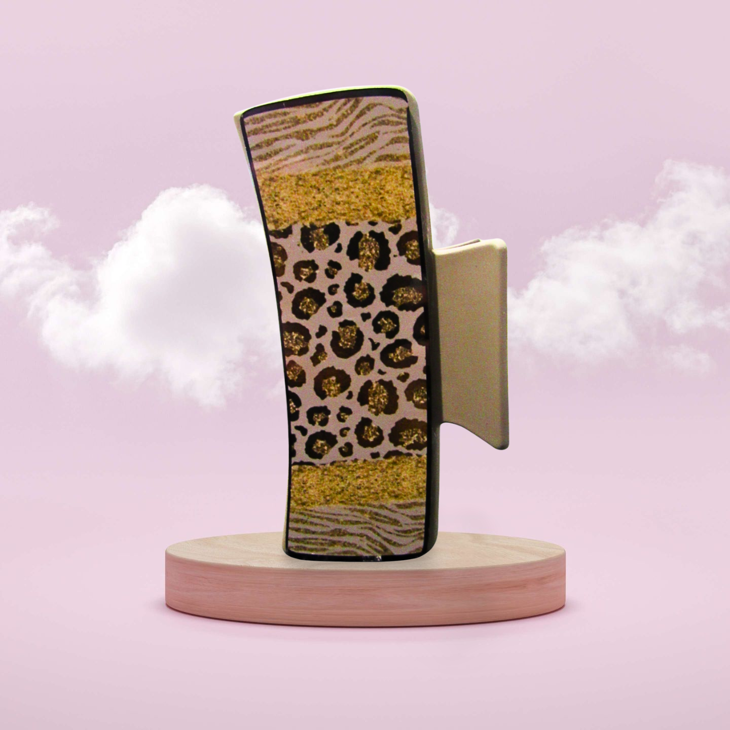 Cheetah Print Sublimated Large hair clip