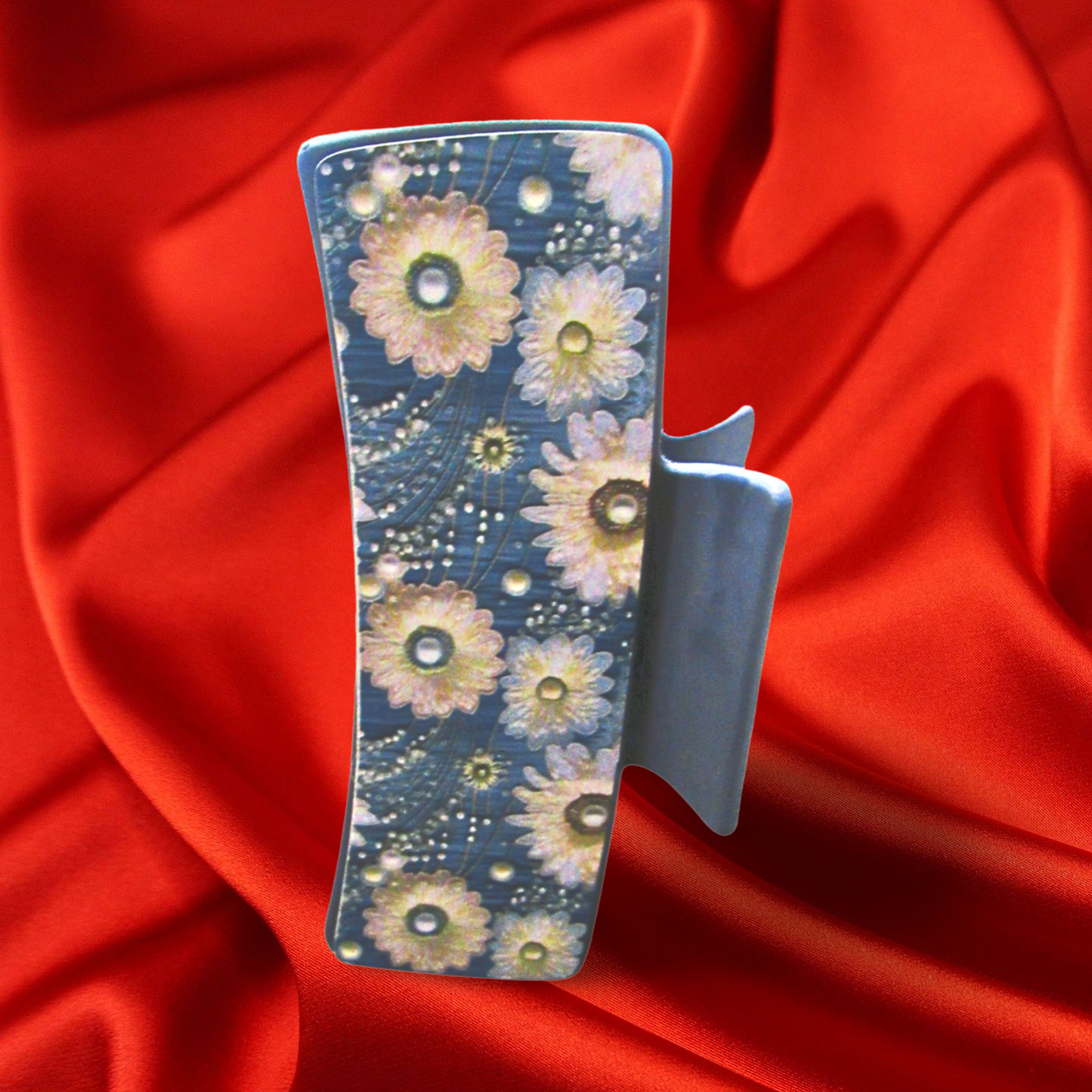 Floral Themed Sublimated Hair Clip Large