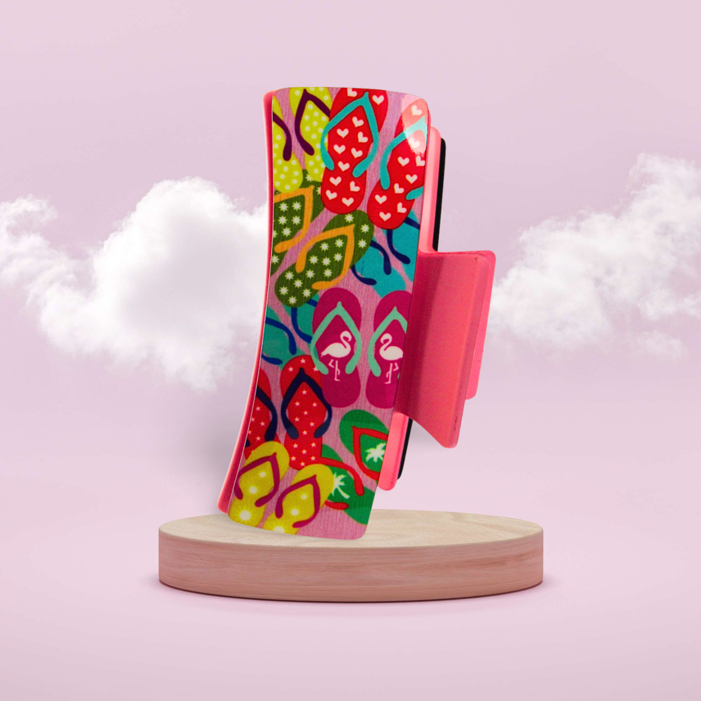 Flip Flop Themed Sublimated Large Hair Clip